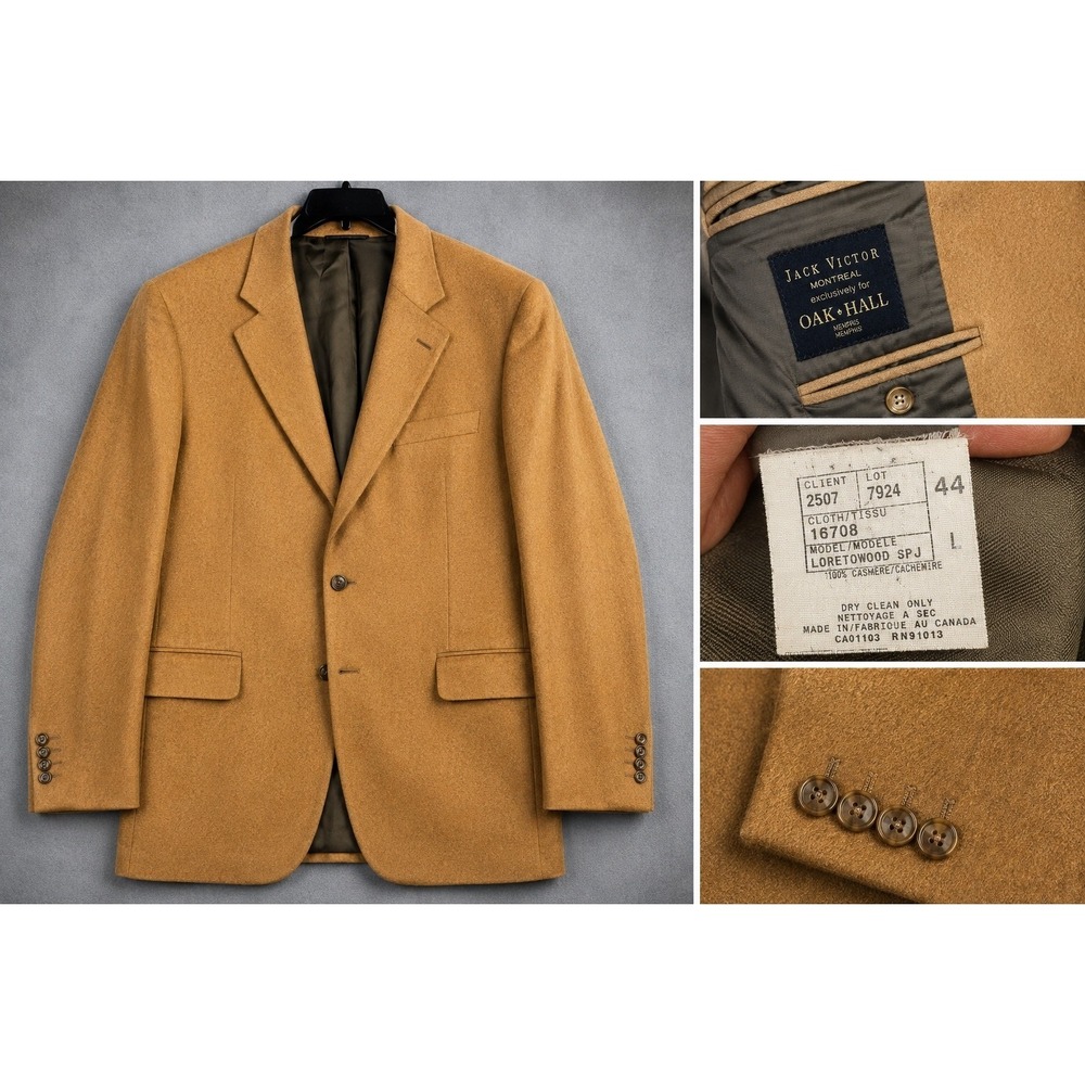 Jack Victor Loro Piana 100% Cashmere Blazer Camel Tan Sport Coat 44L Canada